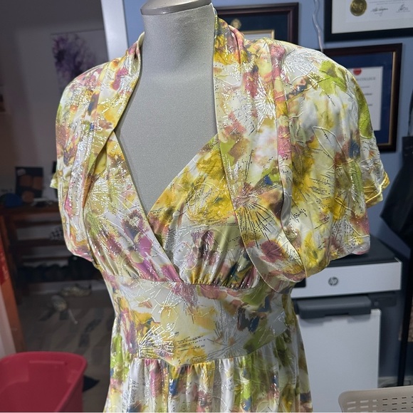 fireworks pattern vintage Artex made in Canada bolero shrug and dress set - Picture 2 of 16